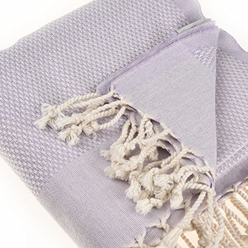Beach Towel | Cotton Beach Towels, Easy to Carry, Sand Free, Highly Absorbent, Quick Dry, Turkish Towels for Travel Camping Bath Sauna Beach Gym Pool Yoga SPA by Lahammam, Akasya, Lilac - color: Lilac, size: Akasya
