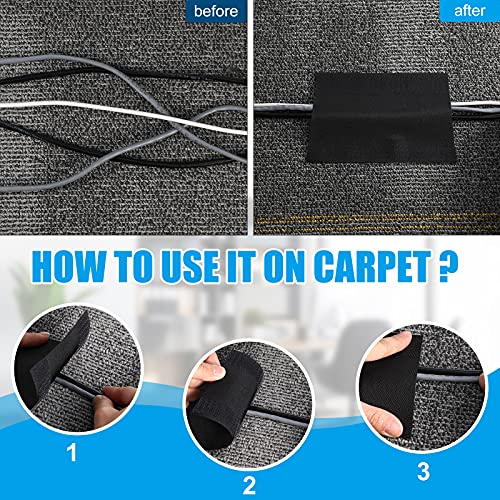 WILLBOND Carpet Cord Cover Cable Protector Floor Cover Cable Protector Management Only for Commercial Office Carpet(29.53 ft,Black) - color: Black, size: 29.53 ft