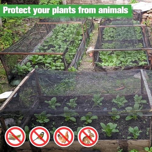 Stronger Garden Mesh Netting - 10 x 20 ft PP Nanocomposite Bird Net Barrier, Mosquito Netting Screen for Outdoor Plants Vegetables Patios Balconies Terraces, Shading Rate 33% (Black) - color: Black, size: 10x20 Ft