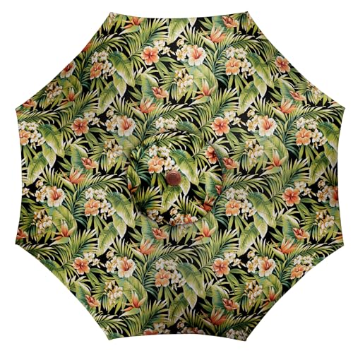 BrylaneHome Outdoor Tilt-And-Crank Umbrella With 8 Sturdy Steel Ribs Heavy Duty Fade-Resistant Tilting Shade Patio Garden Backyard Décor Pool Home - color: Cypress Midnight, size: 9' Tilt-and-crank Umbrella