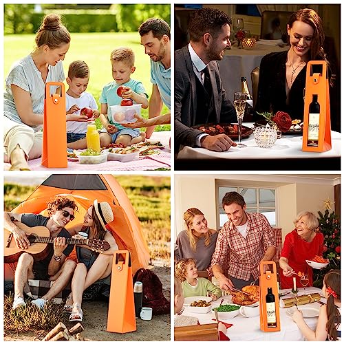 RYDDOY Wine Gift Bag, Reusable Leather Wine Tote Carrier, Single Bottle Champagne Beer Gift Bags Carrier for Birthday, Wedding, Picnic Party, Christmas festival Gifts (Orange) - color: B-Orange-16.1×3.5×3.5