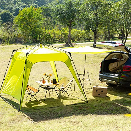 Pop Up Canopy Sun Shelters Shade Tent Camping Canopy 8.2' X 8.2' - Instant Portable Sports Cabana Umbrella, Easy Set-up and Take Down, with Sun Protection and One Shade Wall Included (Awning Green) - color: Green