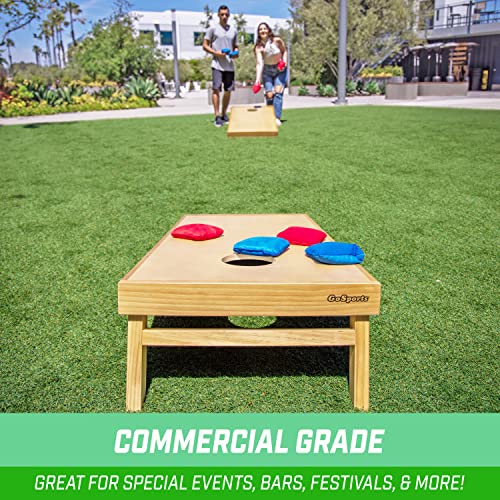 GoSports Premium 4 ft x 2 ft Regulation Competition-Ready Cornhole Board Set - Thick Wooden Board with Stop and Slide Bags - Complete Set for Yard Games, Backyard Outdoor Party Events - style: Natural