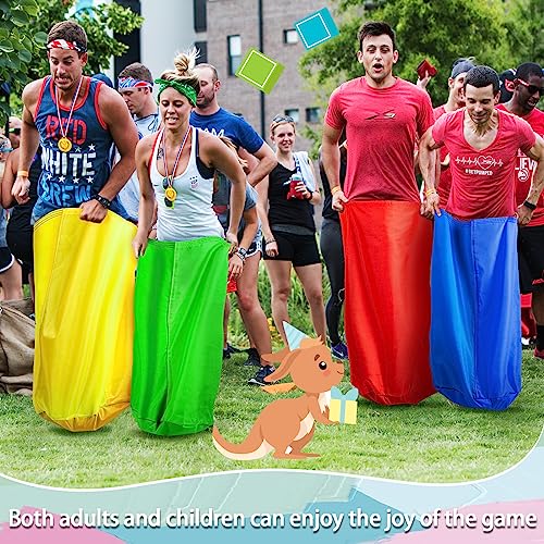 Yunsailing 40 Pieces Potato Sack Race Bags Large Bags Lawn Outdoor Games Party Games for Kids School Adults Family Backyard Party Birthday Outside Egg Spoon Race Easter - color: Colorful