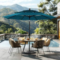 Sophia & William 10ft 3 Tier Auto-tilt Patio Umbrella,Wind Resistent,Outdoor Patio Umbrellas Double Vented Umbrella with Crank for Pool Garden Backyard, Cyan-blue - color: Cyan