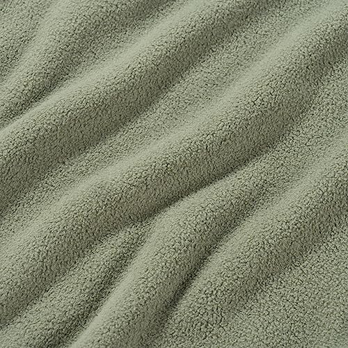 Berkshire Blanket Microfleece Queen Size Bed Blanket Dark Sage Green,Lightweight Soft Breathable Plush Micro Fleece Blanket for Bed Couch Sofa,90x90 Inches - color: Dark Sage Green, size: Full/Queen