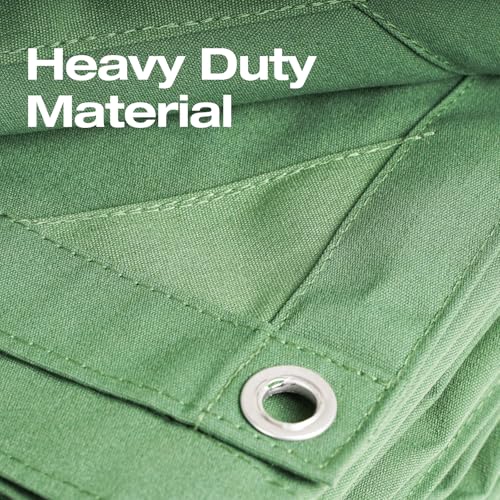 Canvas Tarp 10x12ft 21mil with Rustproof Grommets, Heavy Duty Waterproof Multipurpose Outdoor Tarpaulin Cover for Canopy Tent, Roof, Camping, Woodpile, Trailer - size: 10*12 Feet