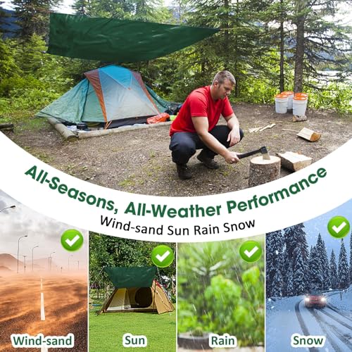 Heavy Duty Double-Sided Waterproof Poly Tarp 10x12 Feet 8mil Thick Polyethylene Tarps, Perfect for Outdoor Use, Plastic Cover & Mat for Tent Camping Storage Boat Bikes Vehicles - color: Jasper-8 Mil, size: 10' x 12' 1psc