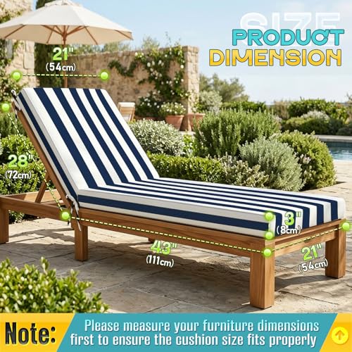 Folding Long Bench Cushion – Outdoor Cushioned Foam Pad for Pool, Patio, Beach, Lawn & Camping | Thick Padding, Lightweight & Easy to Store | Versatile Lounge Mat (2, Blue White Stripe（72X21X3in）) - color: Blue White Stripe（72x21x3in）