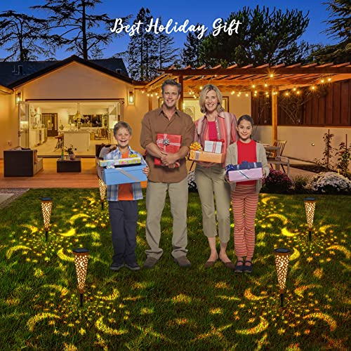 Go2garden Solar Lights Outdoor Decorative Stake Lights Waterproof with Moon Star for Patio, Pathway, Backyard, Outside Decorations, Lawn Ornaments,Garden Gifts (Copper, 6pack) - color: Moon Star Vintage Copper