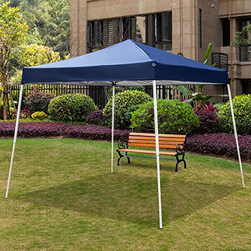 3x3m Outdoor Pop Up Canopy Tents,Portable Instant Folding Shelter Gazebos,Waterproof Beach Tents,Easy Up Instant Commercial Canopy Tent,with Carry Bag,for Garden Camping Wedding Party BBQ (Blue) - color: Blue, size: 3x3m