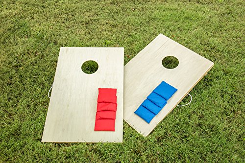 Triumph Sports 2x4 and 2x3 Solid Wood Premium Cornhole Sets - Poplar Veneer Plywood - Solid Wood Rear Legs - Interior Bag Storage - 8 Bags Included - color: 2x3 Solid Wood