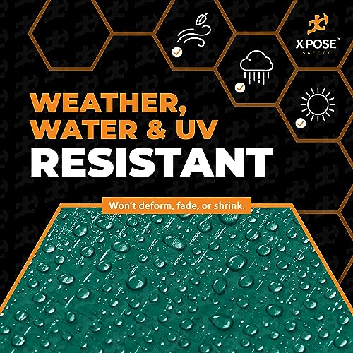 Heavy Duty Poly Tarp - 5' X 7' - 10 Mil Thick Waterproof, UV Blocking Protective Cover - Reversible Green and Black - Laminated Coating - Grommets - by Xpose Safety - color: Green/Black, size: 5 Feet X 7 Feet