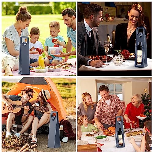 RYDDOY Wine Gift Bag, Reusable Leather Wine Tote Carrier, Single Bottle Champagne Beer Gift Bags Carrier for Birthday, Wedding, Picnic Party,Christmas festival Gifts (Blue) - color: A-Blue-16.1×3.5×3.5