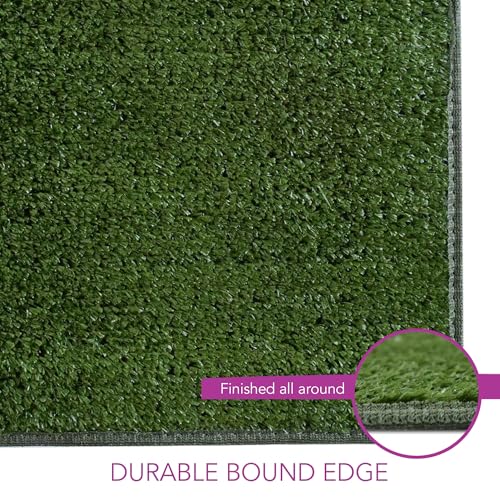 iCustomRug Synthetic Grass Rug – 12 x 18ft Lawn Green Turf Carpet for Patios, Yards, Boats, Camping – Indoor/Outdoor Use - color: Green, size: 12 X 18ft