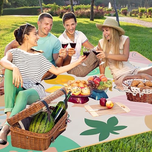 Supfitness Extra Large Picnic Blankets Waterproof Foldable (60 "x 80") Beach Blanket Waterproof Sandproof,3-Layer Thicking Mat Outdoor Packable Camping Blanket - color: Orangeyellow, size: 5' x 6'8" (Rectangular)