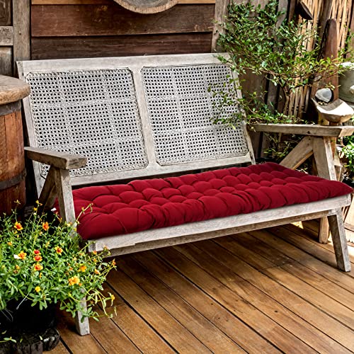 Bucherry 67 x 19 Inch Chaise Lounge Cushions Soft Lounge Chair Cushion Gravity Chair Cushion Sofa Lawn Furniture Cushion Pad with 6 Tie for Outdoor Indoor Patio Home Without Headrest (Wine Red,2 Pcs) - color: Wine Red