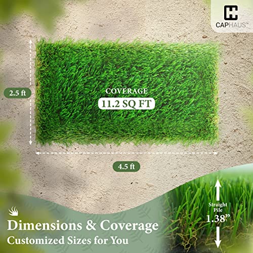 CAPHAUS 30 X 54 Inches Artificial Turf Grass Indoor/Outdoor, Faux Grass Decor, Grass Pad Mat for Pet Dogs, Potty Training with Drainage, Realistic Fake Grass Rugs for Garden, Lawn, Patio, Balcony - size: 11 SQ.FT