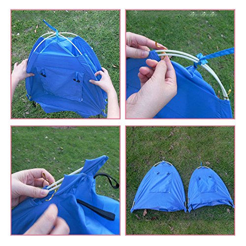 Breathable Washable Pet Puppy Kennel Dog Cat Folding Indoor Outdoor House Bed Tent (Rose Red,M)