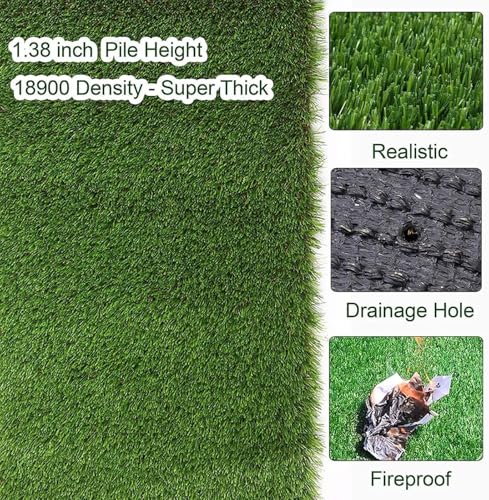 Petgrow Customized Sizes Artificial Grass Turf 3FTX10FT(30 Square FT) - Indoor Outdoor Garden Lawn Landscape Balcony Synthetic Turf Mat - Thick Fake Grass Pet Pad - size: 3 x 10 Feet