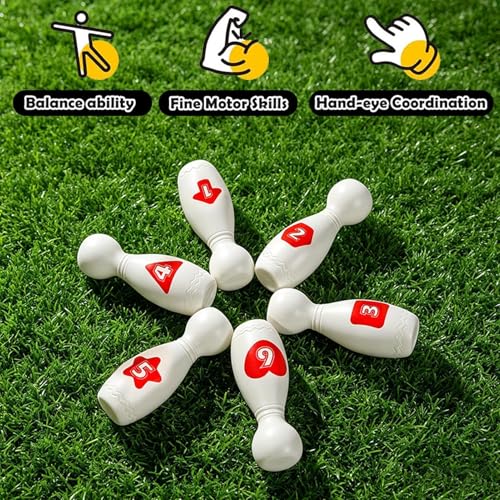 Kids Bowling Set - Outdoor Activity Gear, Vibrant Excitement Station, Reliable Administrative Utility Station, Performance Wrap Tool | for Professional Daily Game Requirement Needs Party Task - color: White