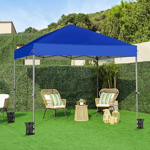 Yaheetech 12x12 Pop Up Canopy Easy Set-up Tent, Portable Outdoor Canopy Instant Tent, Commercial Gazebo with Wheeled Carry Bag & 4 Sandbags for Home, Party & Outdoor Activities, Blue - color: Blue, size: 12x12