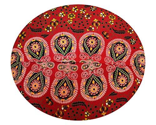 32" Peacock Mandala Bohemian Yoga Meditation Floor Pillow Cover Comfortable Home Car Bed Sofa Cushion Couch Seating Large Zipped Throw (32 inches, Red) - color: Red