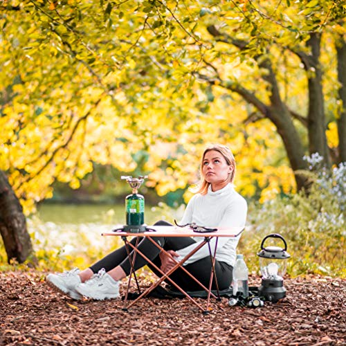 Alpcour Portable Camping Table – Lightweight, Compact Folding Side Table in a Bag with Aluminum Top & Heavy Duty Hinge for Easy Travel & Storage – Great for Outdoor BBQ, Backpacking, Tailgate & More - size: Small
