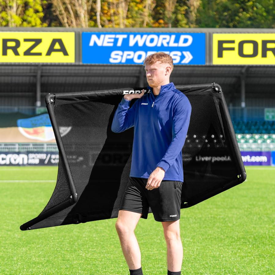 FORZA POD Goal Lite | Lightweight ALU40 Portable Soccer Goal – Assembles in Seconds – Perfect for Training, Matches & Backyard Play – Sizes: 4ft, 5ft & 6ft - color: Black, size: 5 x 2.5