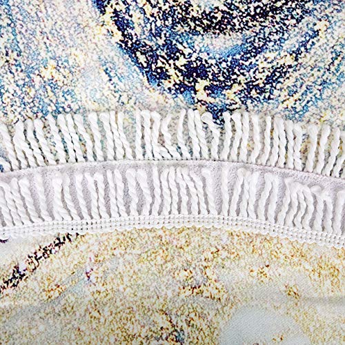 Violet Mist Purple Quicksand Round Beach Blanket 60" Microfibre Circular Beach Towel Throw with Fringe Large Sand Free Circle Beach Blanket with Tassels for Women Travel Swimming Pool Picnic Towel - color: Purple Quicksand