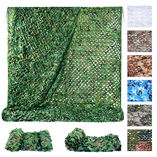 Sposuit Camo Netting - Camouflage Net 10x20 20x20 10x10 5x10 5x20, Military Camo Netting for Hunting Bulk Roll, Camo Tarp Sunshade Net for Party Decorations, Sunshade, Camping Ghillie Netting - color: Woodland, size: 10ft x 16ft(3M x 5M)
