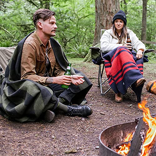 Arcturus Military Wool Blanket - Warm, Thick, Washable - Great for Outdoors, Camping, Stadium Blanket, Picnics, Travel - Car & Bushcraft Survival Kits - color: Green Buffalo