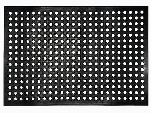 Nexboraque Anti Fatigue Rubber Floor Mats, 24 x 36 Inch Non-Slip Restaurant Mat Door Mat Drainage Mat for Indoor Outdoor Wet Area, Pool Entry, Garden - Black - size: 35"L x 23"W x 0.4"Th