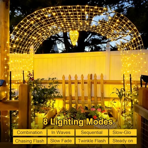 QITONG Solar Fairy Lights, 4 Pack Each 33ft 100 LED Warm White Christmas Light Outdoor Waterproof, 8 Modes Silver Wire Twinkle Mini Lights - color: Warm, size: 4Pack*100LED