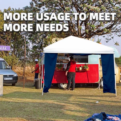 Sunshade Sidewall, Canopy Saidwall with Door and Window for 10×10 Pop Up Straight Leg Canopy Tent, Outdoor Instant Canopies Wall, 1 Pack Canopy Sidewall Only (Spliceable, Navy) - color: Navy - Spliceable