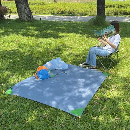 Beach Blanket Waterproof Sandproof Beach Mat 55" X 60" / 5' X 5' for 1-2 Adults Quick Drying Outdoor Picnic Mat Beach Accessories for Travel, Camping, Hiking - color: Gray/Green, size: 55"*59" / 4.59ft×4.92ft