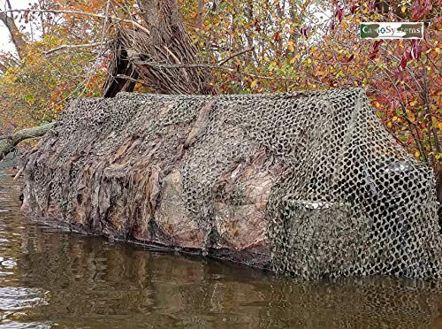 CamoSystems Reinforced Camouflage Netting | 3D Camo Nets, Waterproof & UV Protection, Silent Rip-Stop Fabric - color: Green/Brown, size: 5' x 22' (Side Cover)