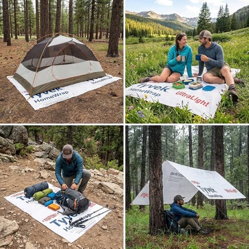 Ultralight Camping Tarp, Backpacking Tarp, Tyvek Sheet, Tyvek Tent Footprint, Tyveks House Wrap, Tent Flooring, Tyvekes Ground Cloth, Camping Fly, Multiple Sizes - color: White 5ft X 8ft With Grommets