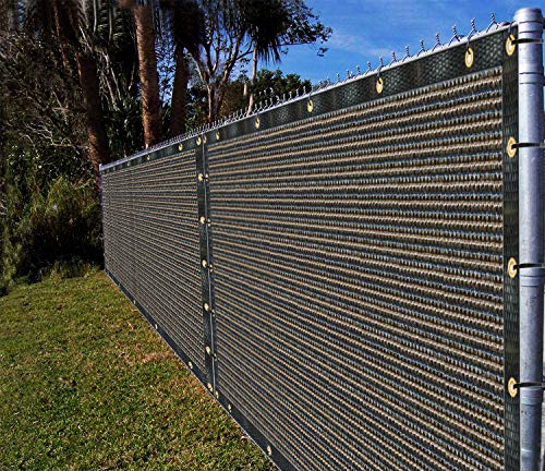 Ifenceview 4'x5' to 4'x50' Brown Shade Cloth/Fence Privacy Screen Fabric Mesh Net for Construction Site, Yard, Driveway, Garden, Railing, Canopy, Awning 160 GSM UV Protection (4' x 6') - size: 4' x 6'