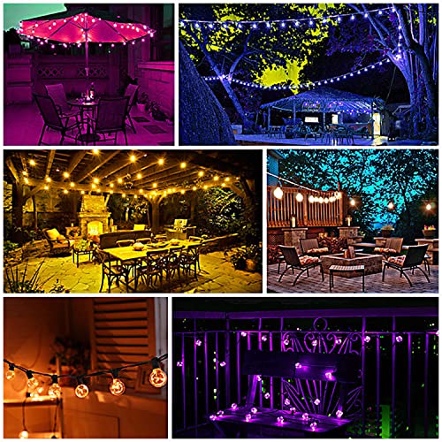 Color Changing Christmas Lights Outdoor String Lights 50ft 50 G40 Bulbs Waterproof Connectable up to 200ft w/ 2 Remotes Timer for Patio Bistro House Garden Party Gazebo Xmas Indoor Outside Decor - size: 50 Feet 50 Bulbs