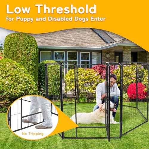 Confote Rollick Dog Playpen for Yard, RV Camping, 40 inch 8 Panels for Puppy and Small Dogs, Dog Pen Pet Dog Fence Outdoor Exercise Pen with Doors, Black - style: 8 Panels-40 inch
