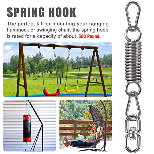 2 Pack Hammock Chair Hanging Kit Swing Spring Hardware, Heavy Duty Suspension Swivel Hanger Hook for Punching Bags, Heavy Bag, Hanging Chair, Swing Seat, Rocking Seat, Porch Swing, Garden - size: Hammock Chair Kit - 2 Pack