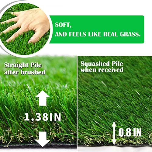 ZGR Artificial Garden Grass 3 ft x 29 ft Premium Lawn Turf, Realistic Fake Grass, Synthetic Turf, Thick Pet Turf, Fake Faux Grass Rug with Drainage Holes Indoor/Outdoor Landscape Customized Available - size: 3 ft x 29 ft = 87 Square ft