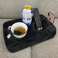 Couch Cup Holder Pillow, Couch Drinks Remotes Holder for Center of Couch, for Sofa, Bed, RV, Car (Black) - color: Black
