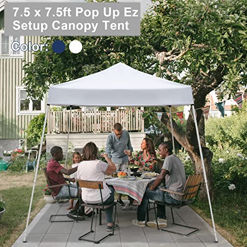 Outvita Canopy 7.8x7.8' Pop Up Commercial Instant Gazebo Tent, Waterproof & UV Protection Canopy Tent with Slant Legs for Party Wedding Birthday BBQ Events - style: 7.8x7.8-white