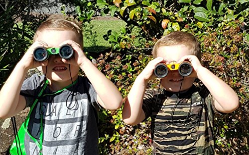 Adventure Kidz Outdoor Exploration Kit, Children’s Binoculars, Flashlight, Compass, Fox Whistle, Magnifying Glass, Backpack. Great Gift Set for STEM, Pretend Play - color: Yellow