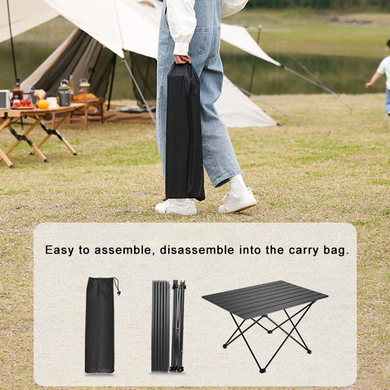 SOUJOY Camping Side Table, Portable Folding Beach Table, Small Aluminum Picnic Backpacking Table for Outdoor Cooking, BBQ, Hiking, Boat, Travel, 15.5''L x 13.8''W x 11.4''H (Pack of 2) - size: 15.5''L x 13.8''W x 11.4''H (Pack of 2)