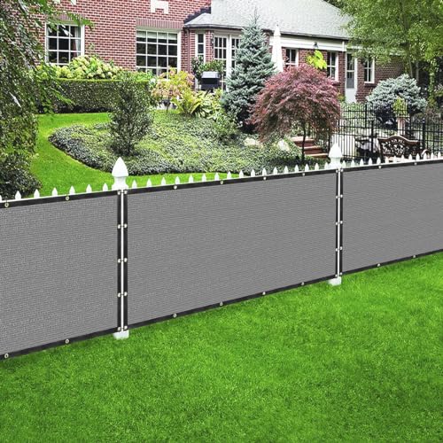 Houssity Grey 6' x 2' Fence Privacy Screen Cover Panel Shade Cloth Fabric for Chain Link Fence Patio Pool Driveway Walkway Construction Project Playground Outdoor Events - color: Gray, size: 6' x 2'
