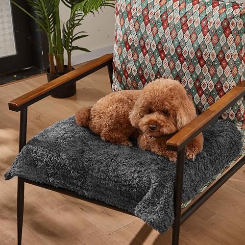 Kritter Planet Waterproof Dog Blankets for Small Dogs, Puppy Blankets for Litter, Cat Blankets for Indoor Cats Washable, Reversible Fleece Pet Mat for Crates, Car Seats, and Furniture - color: Grey/Charcoal Grey, size: 30"x25"