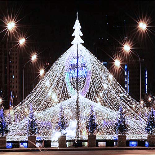 2 Pack 200 LED Solar String Lights, 85.2ft 8 Modes Solar String Lights for Outside, Waterproof and Solar Powered Outdoor String Lights for Holiday Christmas Yard Garden Tree Wedding Party (Cold White) - color: White